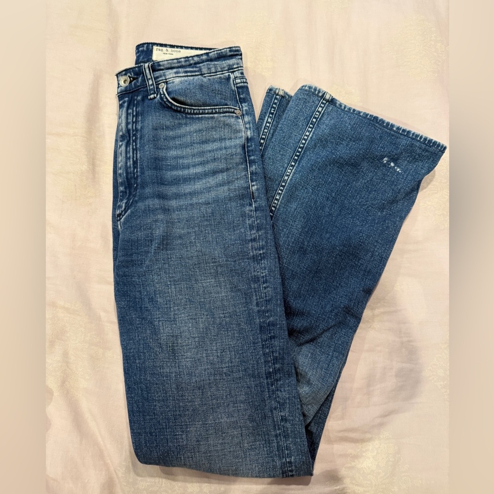 Rag & Bone Featherlight Straight/Wide Leg Jeans